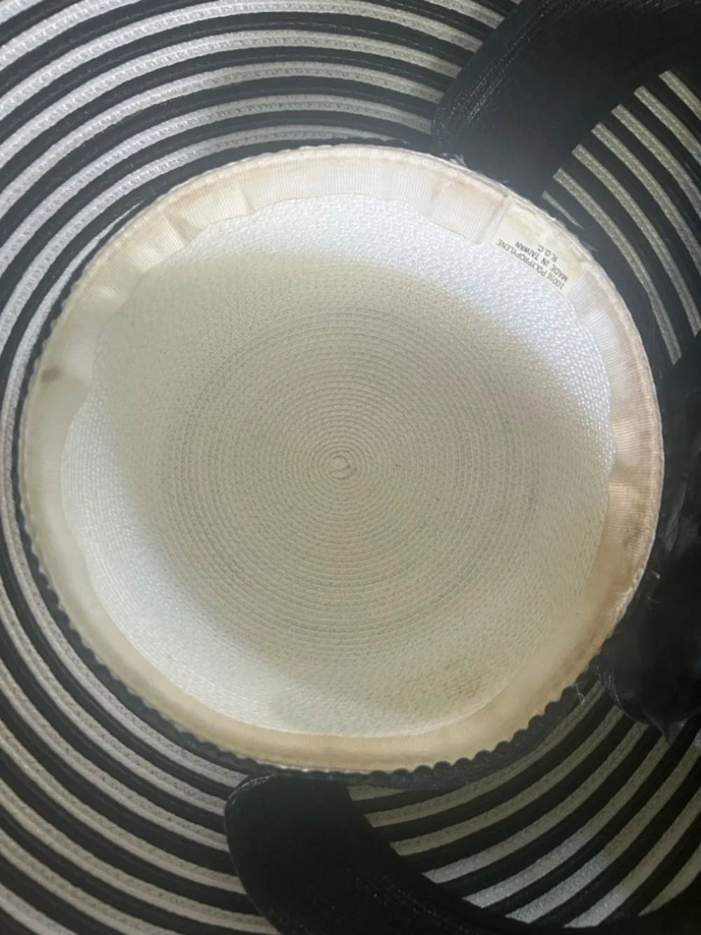 Vintage Black and White Saucer Derby Hat - Picture 11 of 13